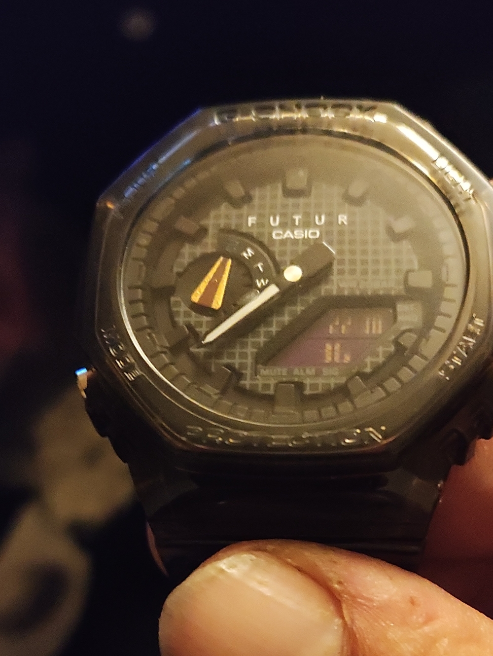 Casio Futur Black Watch with Yellow Accent
